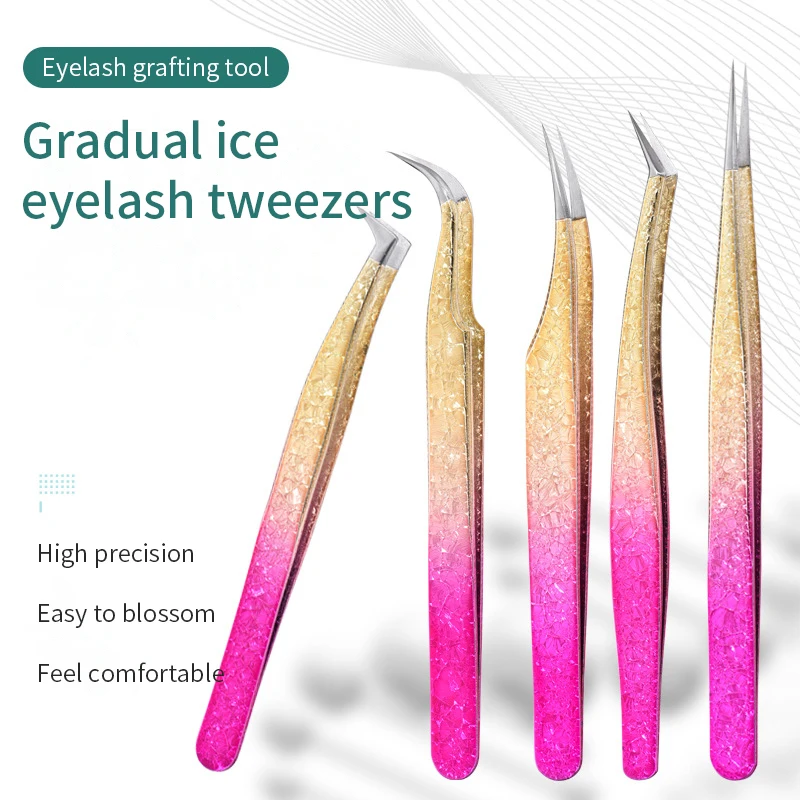 thumbnail image 2 of 1 pinza para pestañas con forma de flor de hielo, antiestática, 3D, precisa, para injerto de cejas, extensiones de pestañas postizas, herramientas de maquillaje, 2 of 6