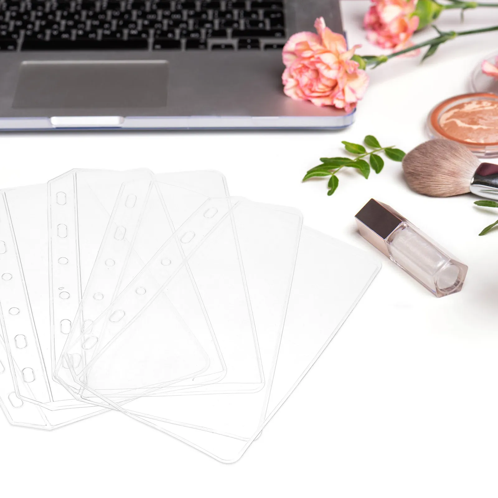 5Pcs 바인더 포켓 주최자 PVC 경량 루스 리프 가방 문서 파일링 폴더 사무실 여행용 노트북 보관 주머니
