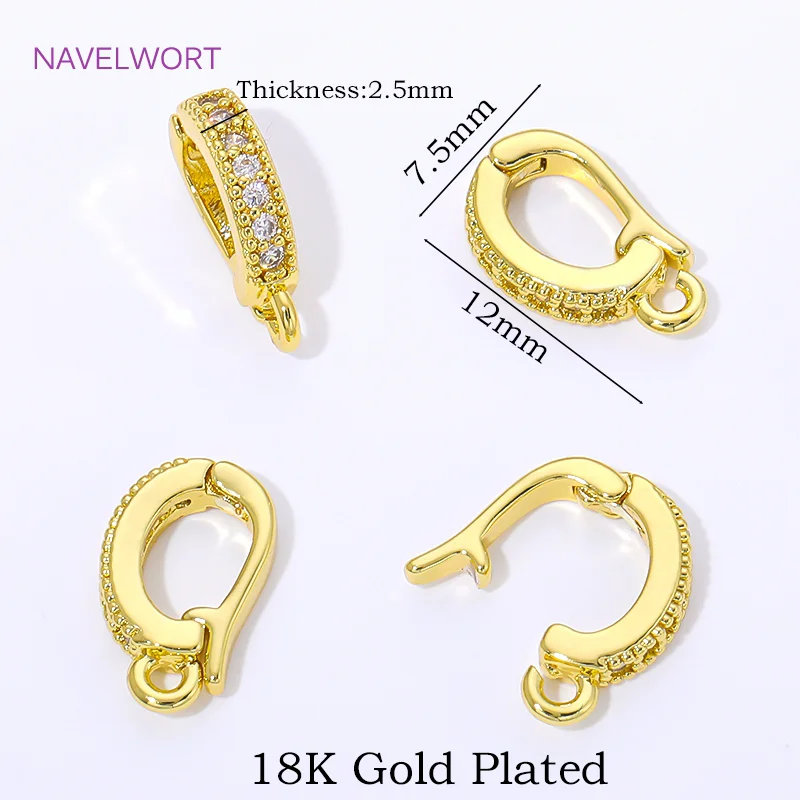 18K Vergoldeter Messing-Kettenanhänger, Anhängerhalter für Schmuck, Ösen für Anhänger, DIY-Halsketten-Zubehör – Detail 26