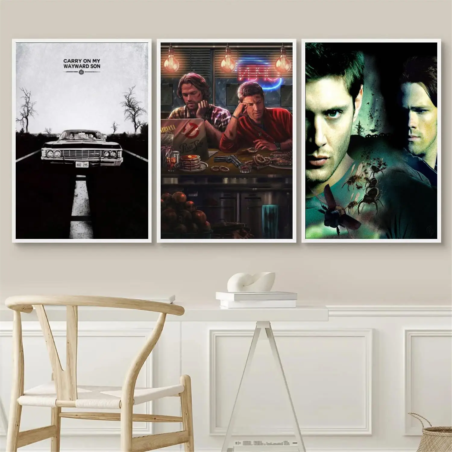 

Supernatural Movie Poster Wall Art 24x36 Canvas Posters Decoration Art Poster Personalized Gift Modern Family bedroom Painting