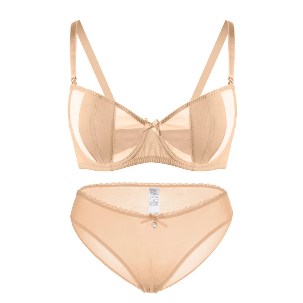 

CYHWR Breathable comfortable underwire push up bra with low waisted underwear set Women's solid color sexy bra