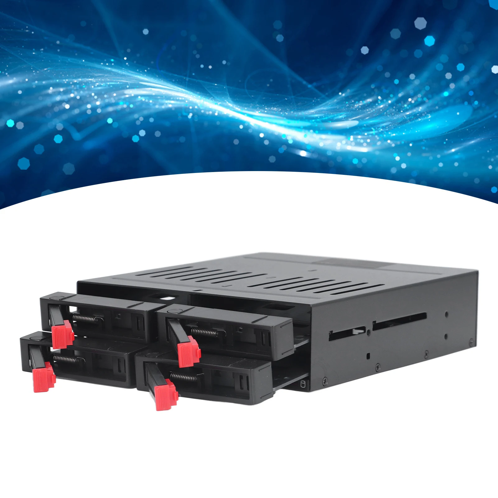 4 Bay HDD Cage Chassis 5.25in Drive Tray 2.5in SATA Mobile Rack Compatible 9.5mm 12.5mm Thick Bottom Hard Drives SSDs