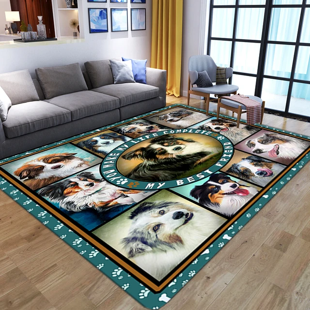 Cartoon Pet Dog Carpet Non-slip Area Rugs Large Floor Mats for Home Living  Room Bedroom