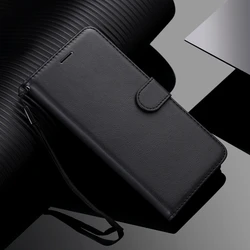 Leather Wallet Flip Case for Smartphones - Sleek and Durable Protection (Black)