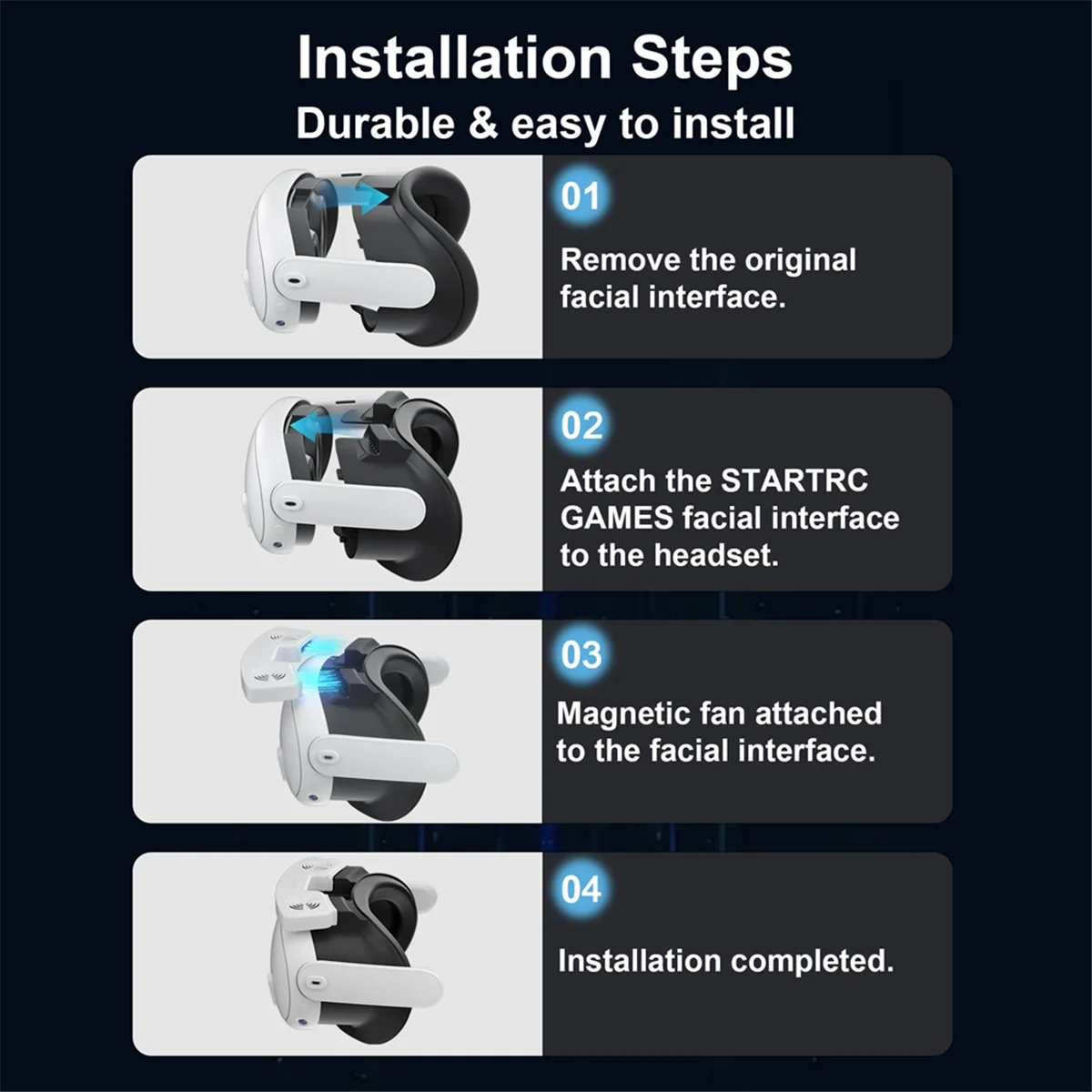 【BAAZ Fast】3가지 조절 가능한 풍속 및 설치가 쉬운 팬이 포함된 냉각 마스크