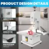 1500W Electric Bone Saw Machine, 20'' X 15'' Stainless Steel Countertop Meat Band Saw Machine, 0.04-7.8In Cutting Thickness 6