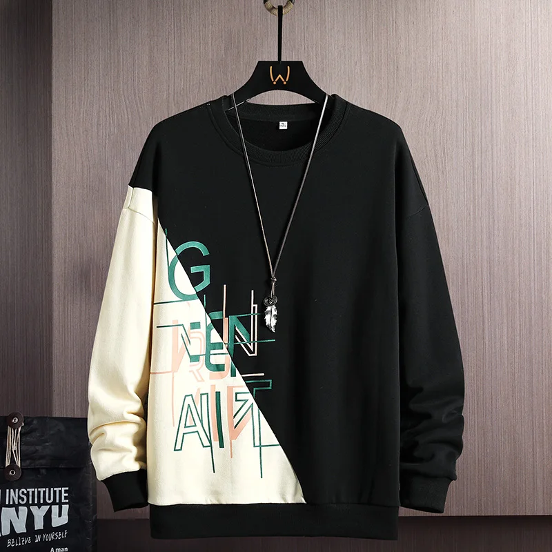 

Весна-Осень 2023 новый тренд толстовки с круглым вырезом Мужской пуловер с длинным рукавом Уличная одежда в стиле хип-хоп толстовки Молодежный топ толстовка одежда