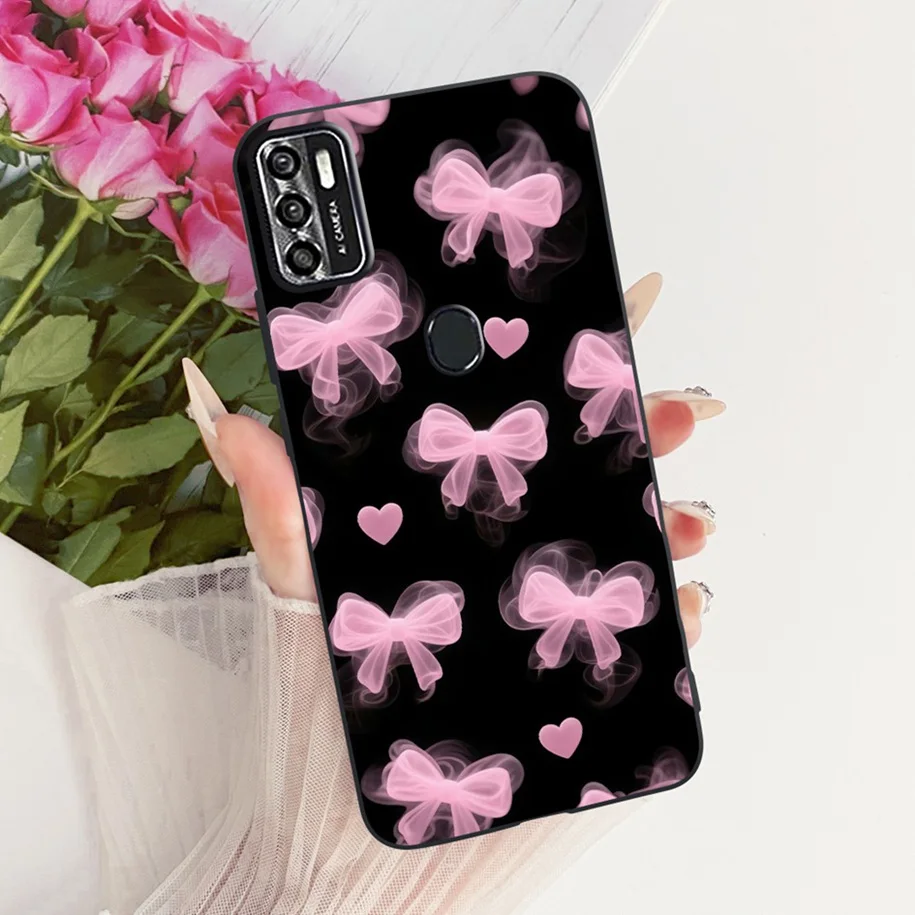 Floral Soft Black Silicone Bumper Phone Cover