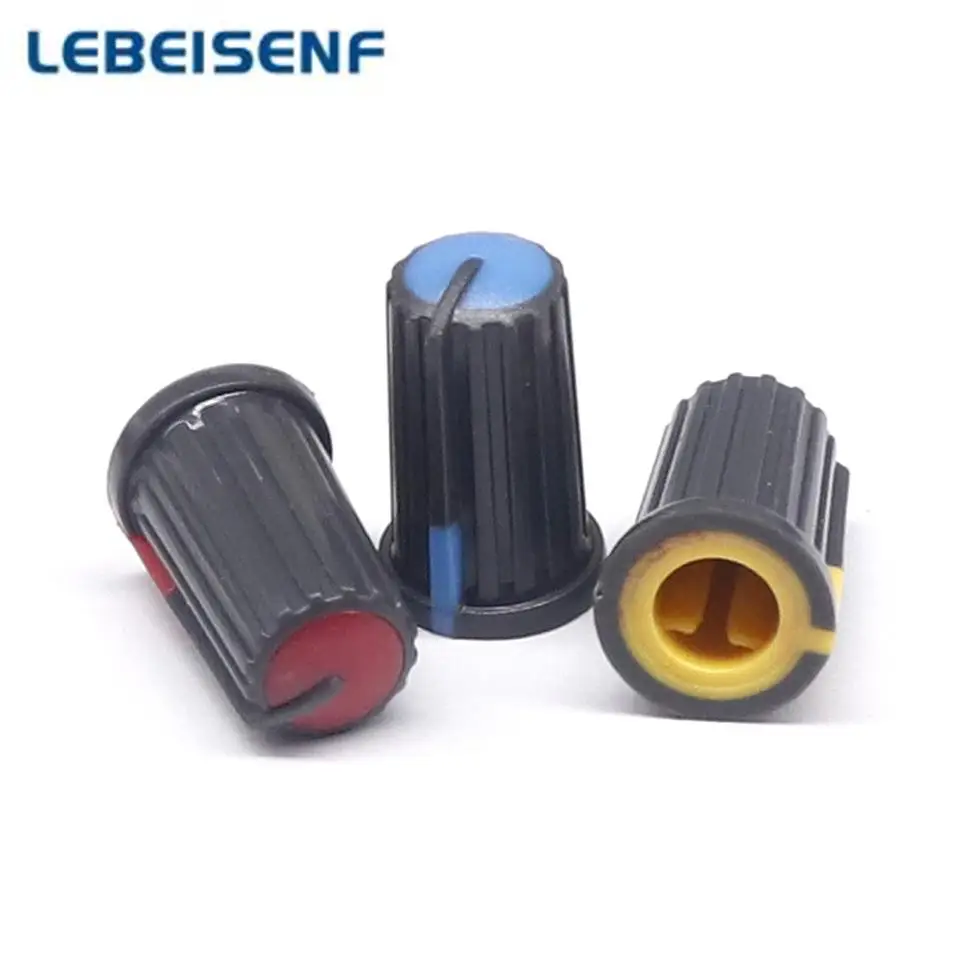 5 Pz = 1Set Per Yamaha Mixer Potenziometro Manopola Cap / 90 Gradi D Foro Manopole Caps Cover Rosso Giallo Blu 18.5 X11.5Mm