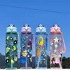 750ml Dinosaur Water Bottle For Kids Water Sippy Cup With Silicone Straw Leakproof Plastic Water Bottles Summer Kids Water Cup 4