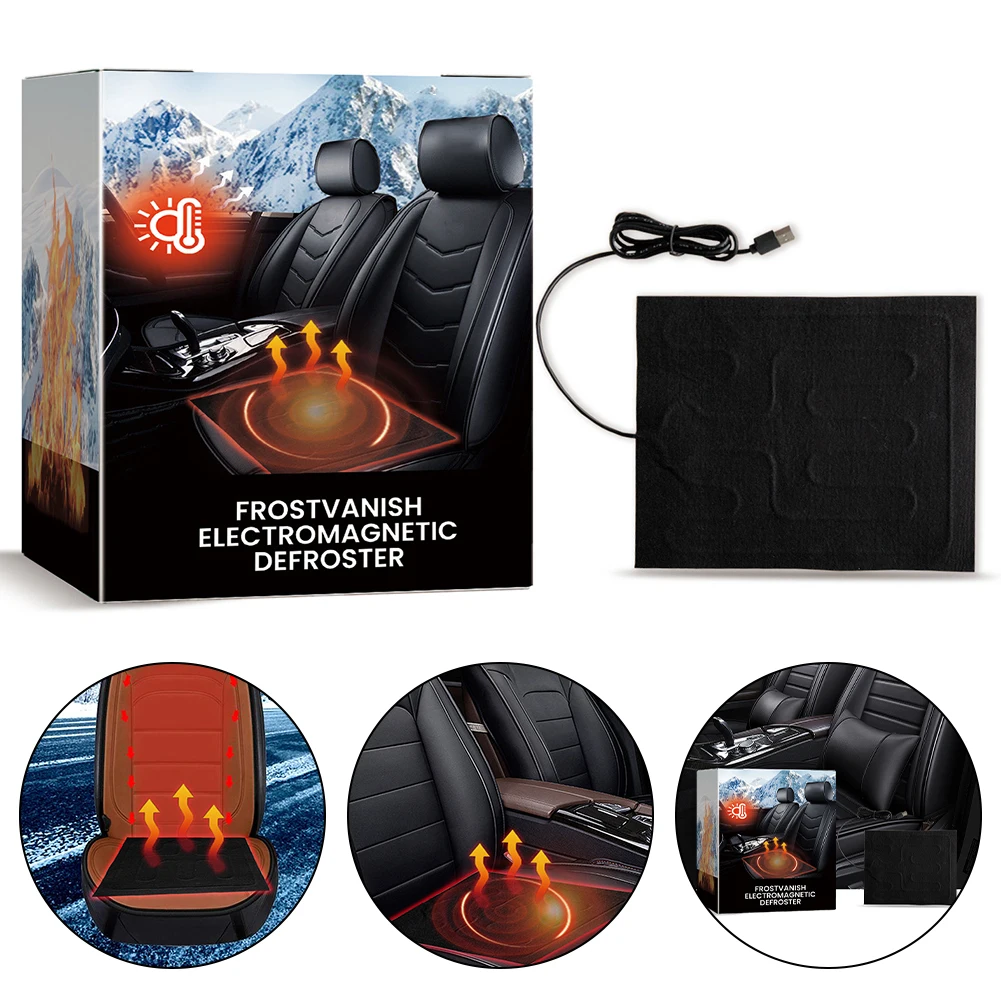 

1PCS Vehicle Front Seat Heated Cushion USB Plug Temperature Adjustable Universal Automotive Winter Warmth De-icing Heater