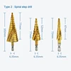 HSS Titanium-Coated Spiral Groove Step Drill Bit Or Straight Grooved Drill Bits 3-12 4-12 4-20 4-32 For Wood Metal Hole Cutter 4
