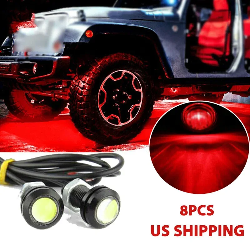 8X Red 12V Led Rock Lights Per Pick Up Truck Bed Jeep Suv Atv Luce Per Carrello Ford Ranger Chevy Colorado 2017 F150