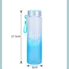 500ML Frosted Color Gradient Sports Water Bottle Portable Gym Fitness Workout Water Cups Outdoor Camping Cool Juice Drinking Cup 6