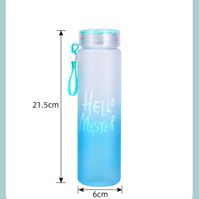 500ML Frosted Color Gradient Sports Water Bottle Portable Gym Fitness Workout Water Cups Outdoor Camping Cool Juice Drinking Cup 6
