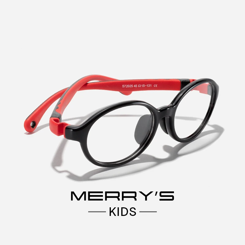 MERRYS DESIGN Kids Oval Silicone Flexible Glasses Frame For Boy Girl Round Ultralight Optical Eyeglasses With Sports Strap S7202