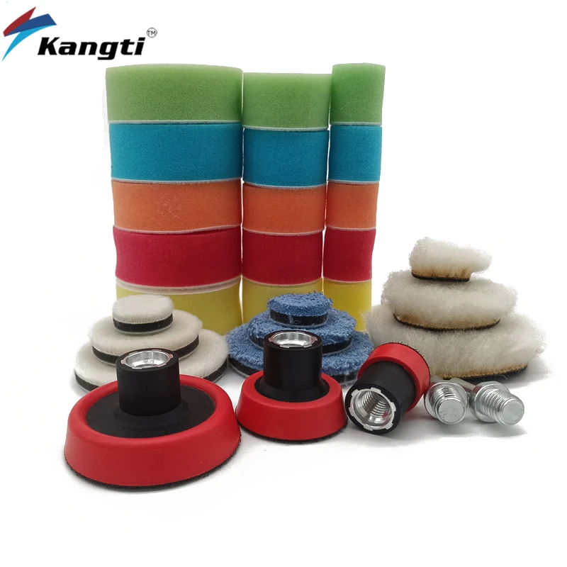 29Pcs Waxing Sponge Polishing Pad Wool Backing Plate Car Polishing Tool Set For Polisher Machine Car Wash Accessories car polishing pad,car polish pad,car polishing sponge,wool polishing pad,polishing sponge set,backing plate for polisher