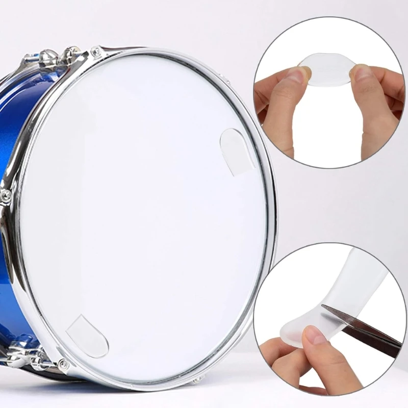 Drum Dampeners G92F 16Pcs/pack Soft Drum Dampening Moon Gels Clear Oval and Long Silencers Set