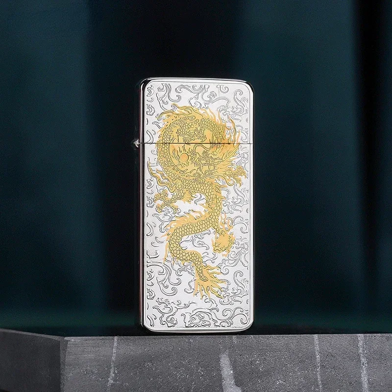 ZORRO Kerosene Lighter Ultra-thin Carving Craft Grinding Wheel Pure Copper Men's Lighter Gift 5