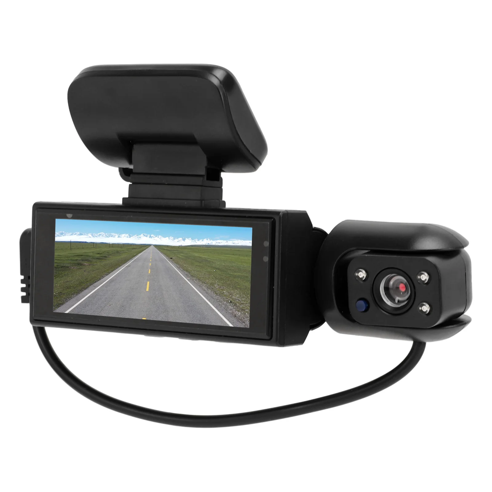 Driving Video Recorder Reversing Visible Car Dash Cam 3.16inch 360 Degree Rotating IR Lens Night Vision for Driving Safety