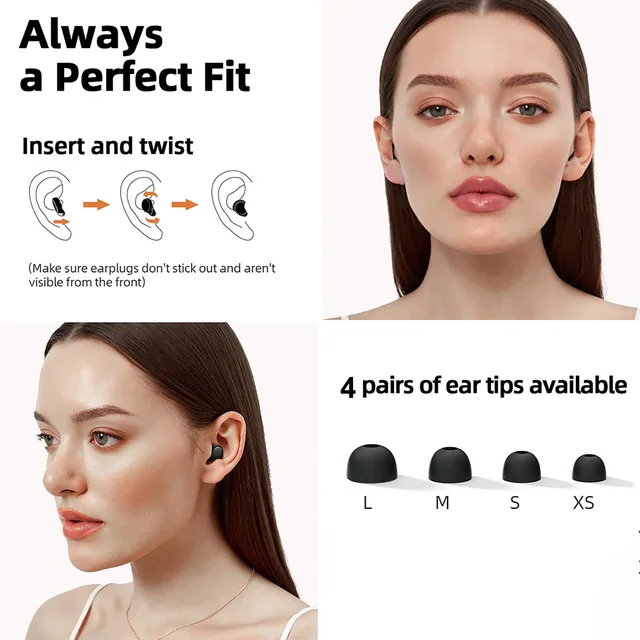 Quiet Ear Plugs for Sleeping Noise Reduction Super Soft Reusable Hearing Protection Anti noise earplugs for Concerts Travel Work 5