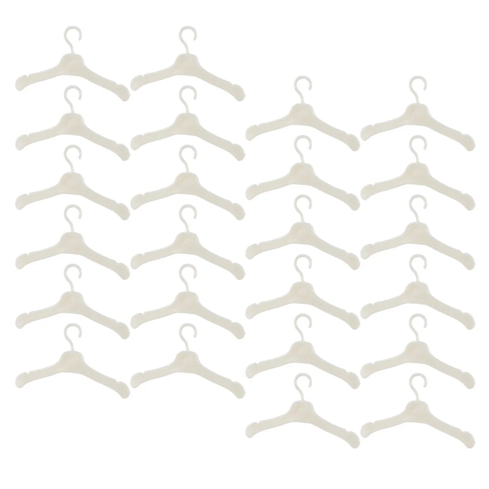 

100 Pcs Small Clothing Rack Hanger for Clothes Holder Girl Hangers Ornaments White Coat Dolls Mini House