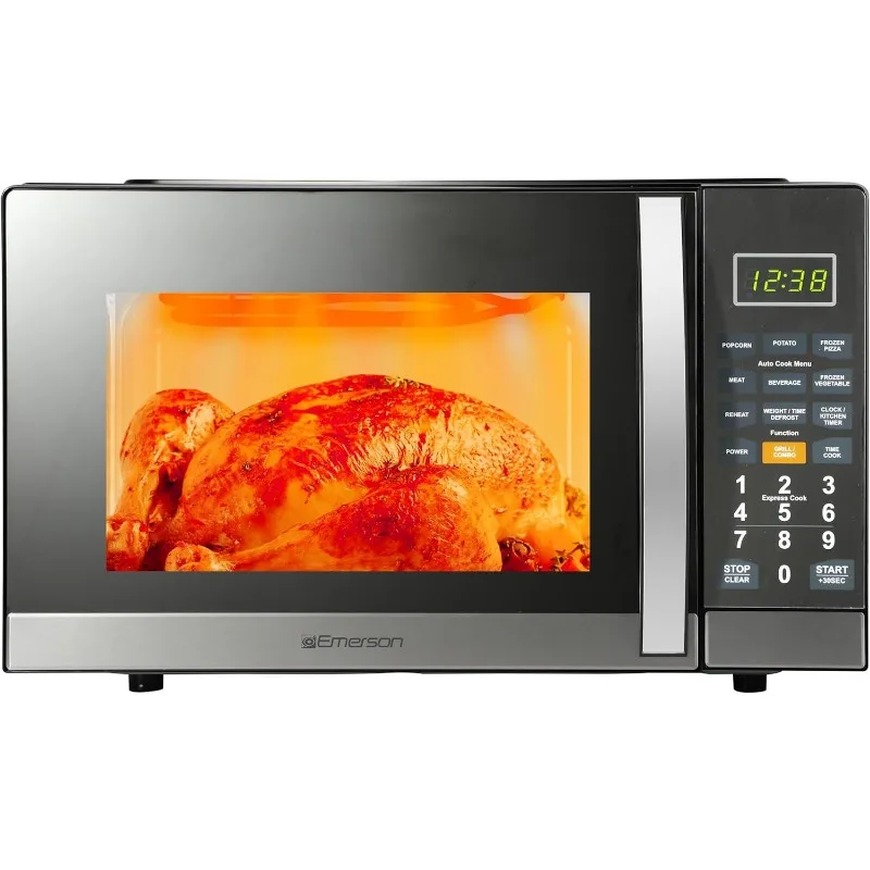 Emerson MWG1191SB Countertop Microwave Oven,1100W,10 Power Levels,Glass Turntable and Child Safe Lock,1.1 Cu. Ft,Stainless Steel 4