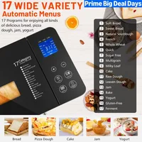 17-in-1 Bread Maker-Dual Heaters, 710W Machine Stainless Steel with Gluten-Free, Dough Maker,Jam,Yogurt 2