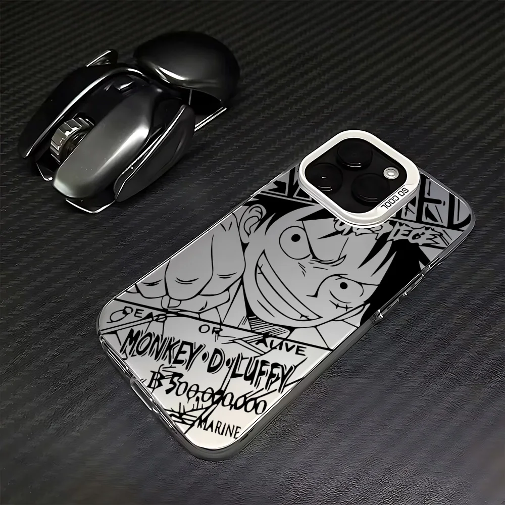 thumbnail image 1 of Funda de teléfono de Anime One Pieces Luffy Zoro para iPhone 16 15 14 13 12 11 Pro Max X XR XSMAX 8 7 Plus, parte trasera mate a prueba de golpes, 1 of 5