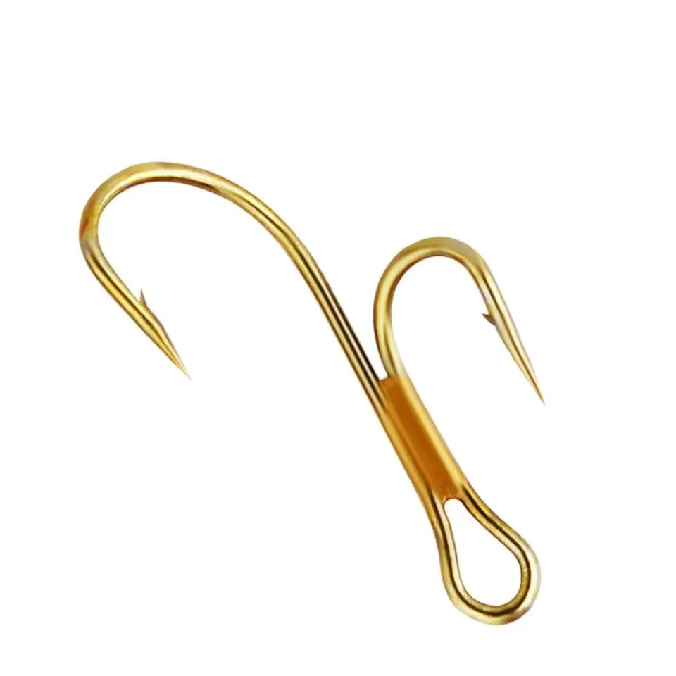 20Pcs/set Barbed Golden Double Fishing Hooks Ryder Pike Dead Bait