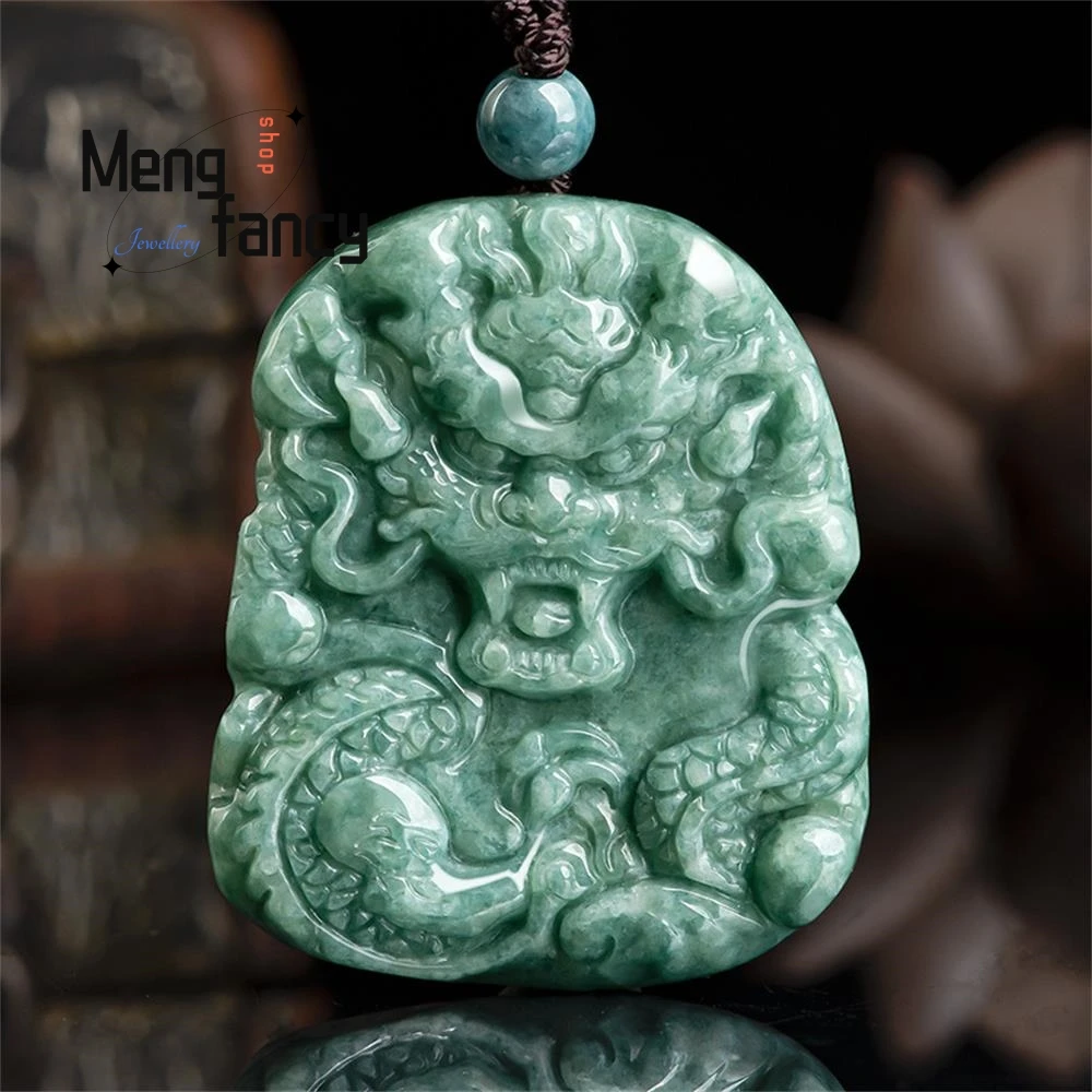

Natural A-goods Jadeite Hegemony Zodiac Dragon Pendant Ethnic Retro Exquisite Handicraft Mascots Best Selling Fashion Jewelry