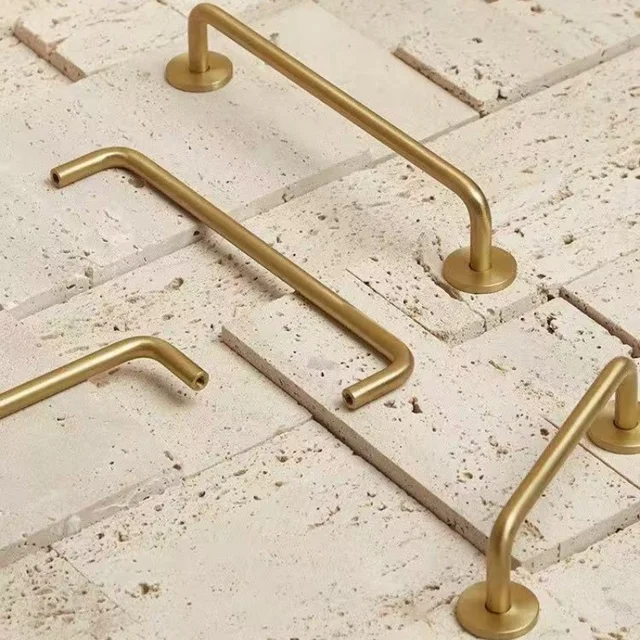 มือจับลิ้นชักทองเหลืองยาว มือจับตู้เสื้อผ้า มือจับประตูตู้ครัว อุปกรณ์ครัว มือจับตู้เก็บของ มือจับตู้เสื้อผ้า มือจับเฟอร์นิเจอร์ 1