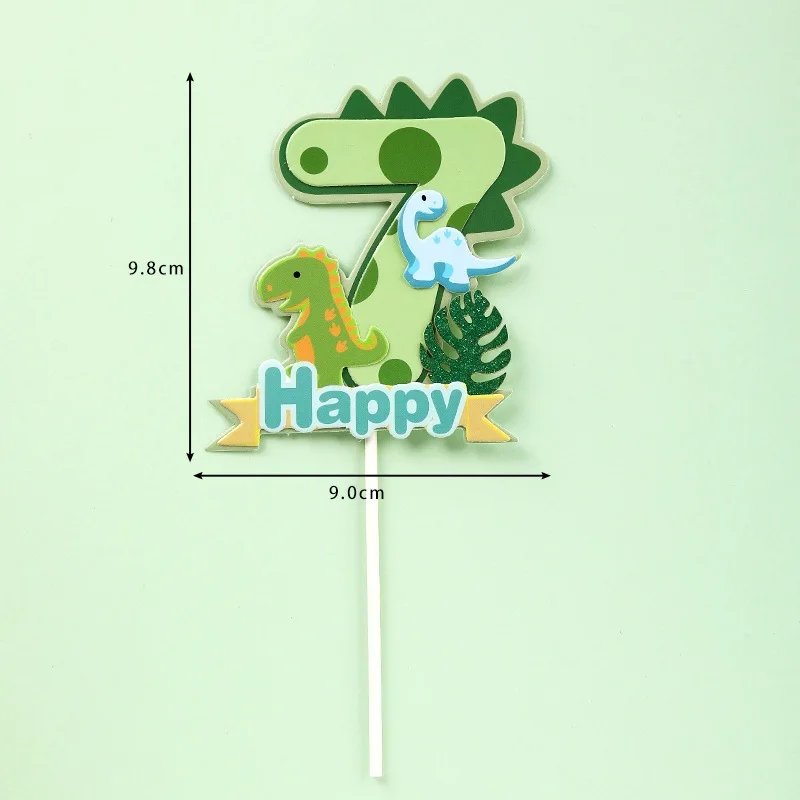 0-9 Numbers Dinosaur Birthday Cake Topper Happy Birthday Cake Girl Boy Birthday Party Decor Kid Favor Dinosaur Boy Cake Decor