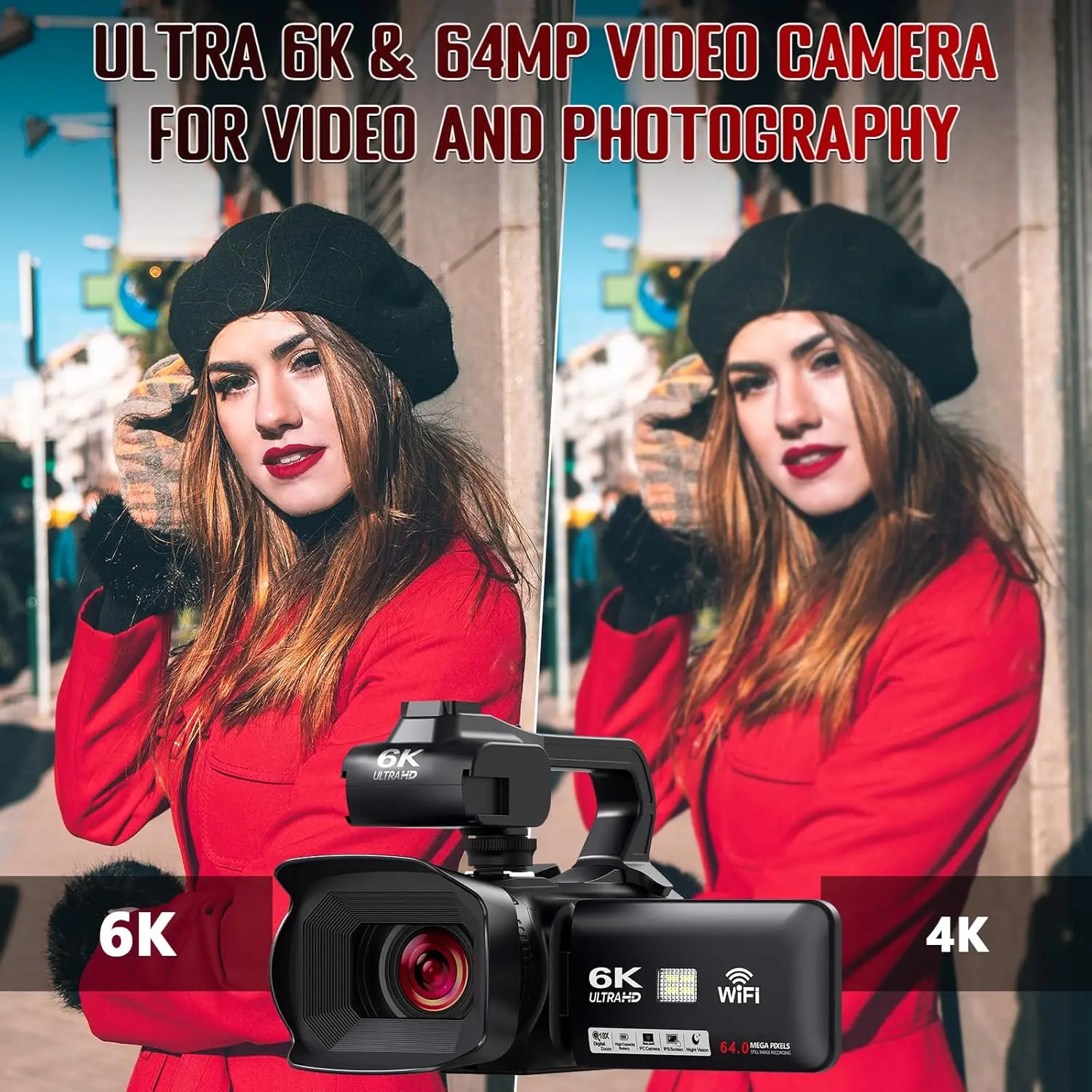 4K Ultra HD Professional Video Cameras for Photography 18X Digital