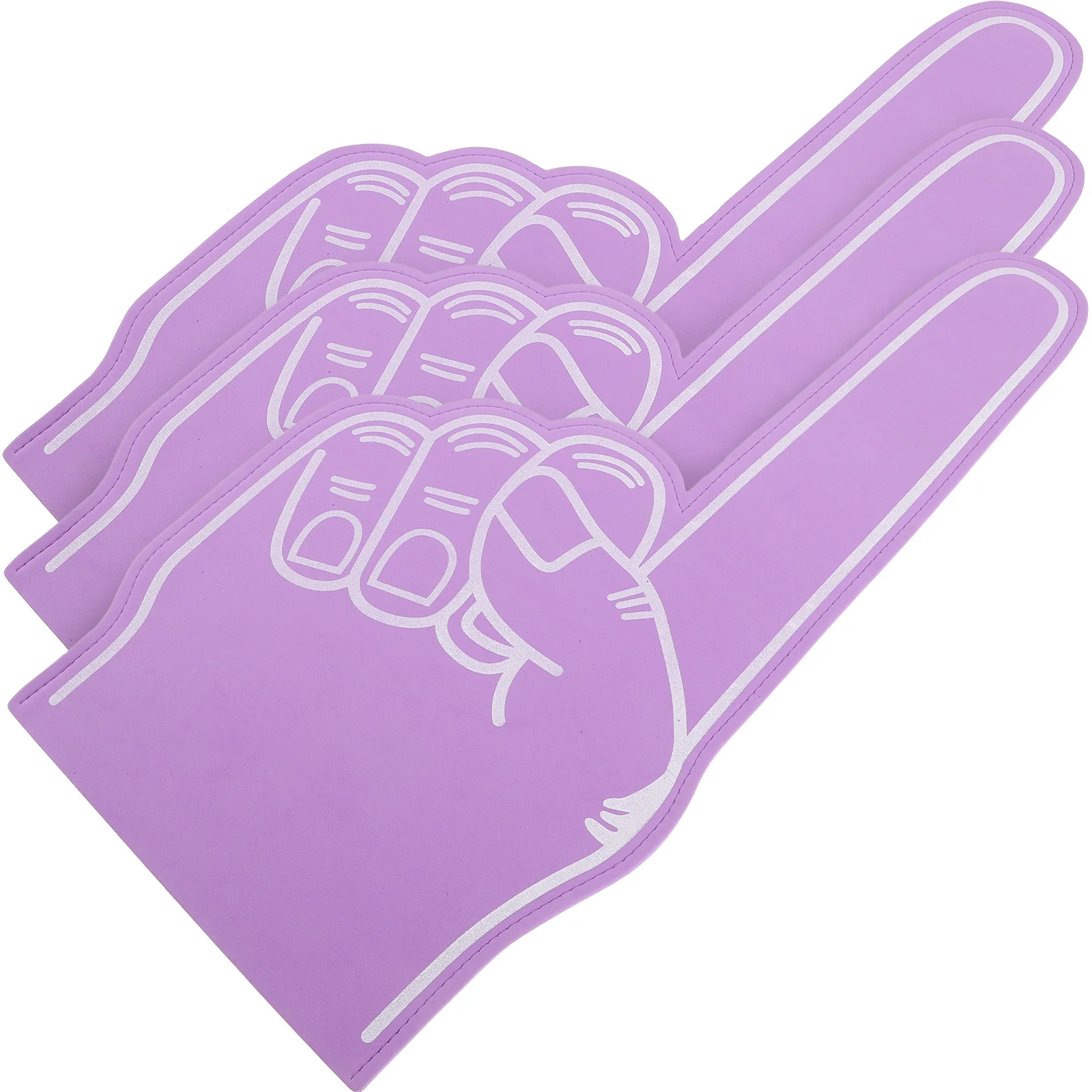 3 Pcs Purple Foam Fingers Cheerleading Hands Sports Fan Accessory Noise Maker Foams Hand For Team Sports Souvenirs Gifts Foam