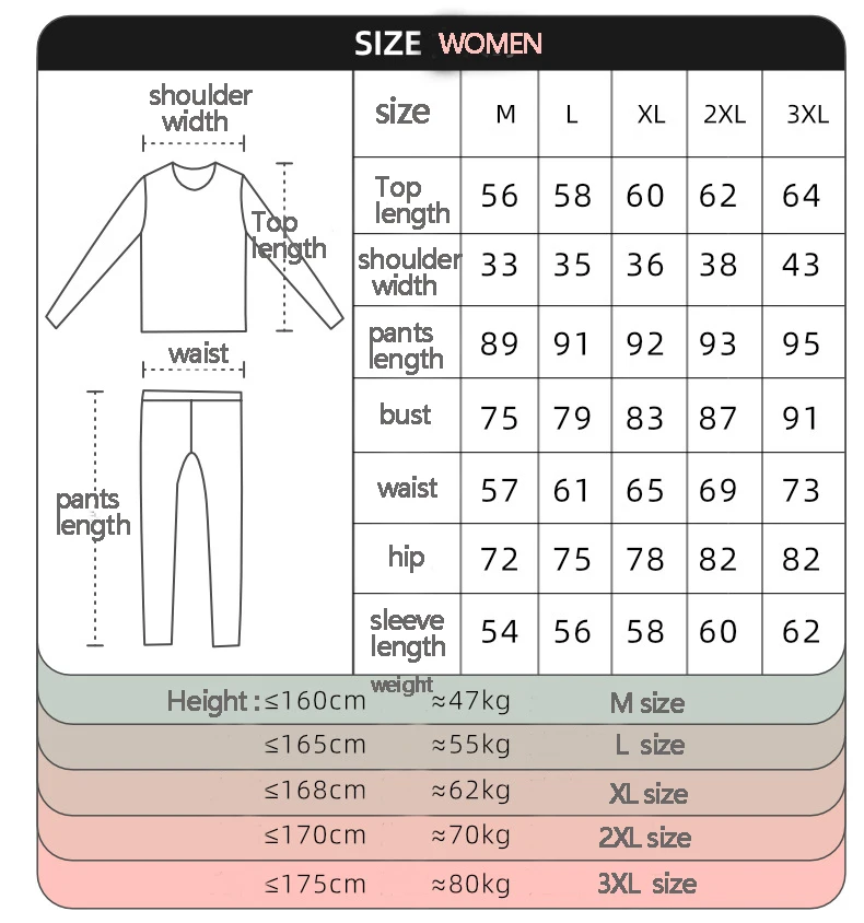 Description Picture 2 of itemNew Women's Thermal Underwear Set Velvet Winter Warm Self-heating Thermo Lingeries Seamless Ladies Men's Long Johns Intimate Set