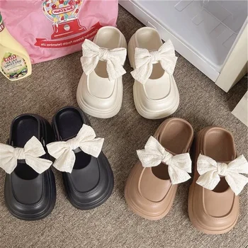 2025 New EVA Women's Bowknot Slippers Summer Soft Outdoor Lightweight Casual Sandals Slippers Plus Non-slip Beach Shoes Women's 1