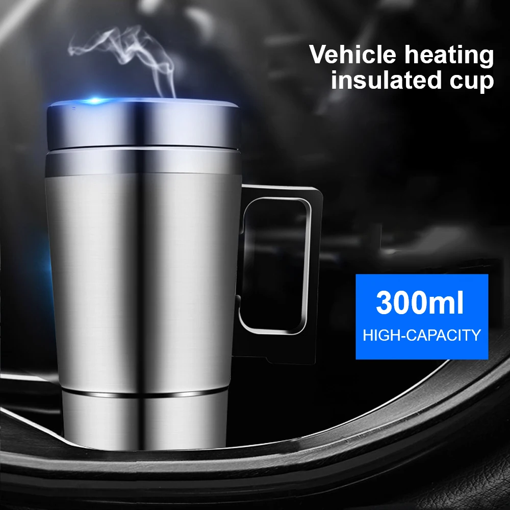 캠핑 여행용 전기 주전자 차량용 전기 주전자 12V/24V 300ml 스테인리스 스틸 차량용 가열 컵