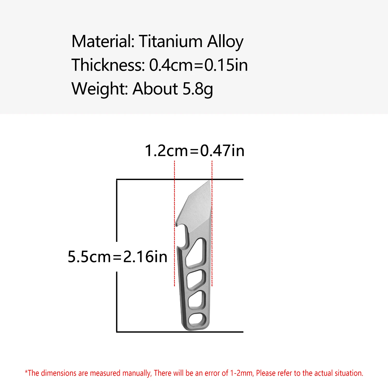 NEUE MINI TC4 Titan Legierung Brecheisen Flaschenöffner Maßstab Sechskantschlüssel EDC Outdoor Werkzeuge Multifunktions Camping Ausrüstung – Detail 1