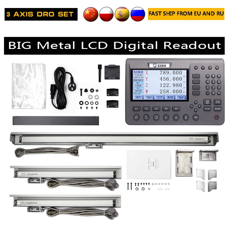 Tanie SINO SDS200 LCD cyfrowy odczyt DRO wyświetlacz zestaw z 3 sztuk wagi