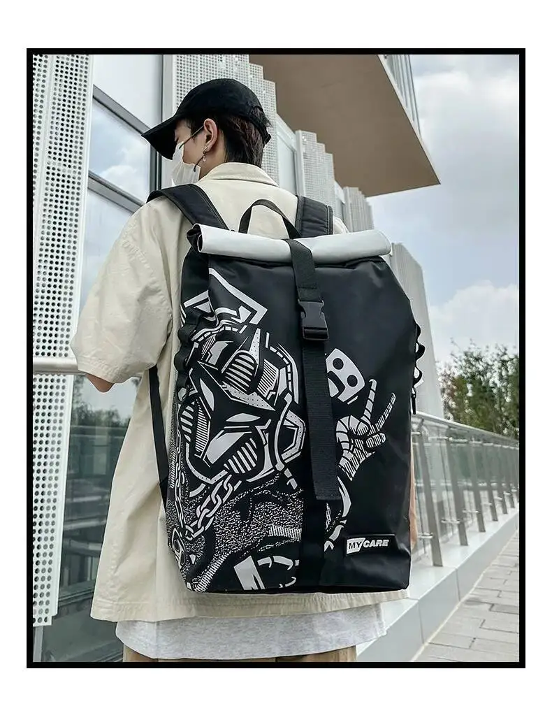 Koreanischer Stil, trendiger Outdoor-Reise-Casual-Sport-Doppelrucksack für Männer mit High-End-Gefühl – Detail 28