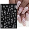 Glitter Christmas 3D Nails Stickers Snowflakes Xmas Elk Winter Snow Sliders Shiny Powder Design Heart French Nail Decals LS-J21 1