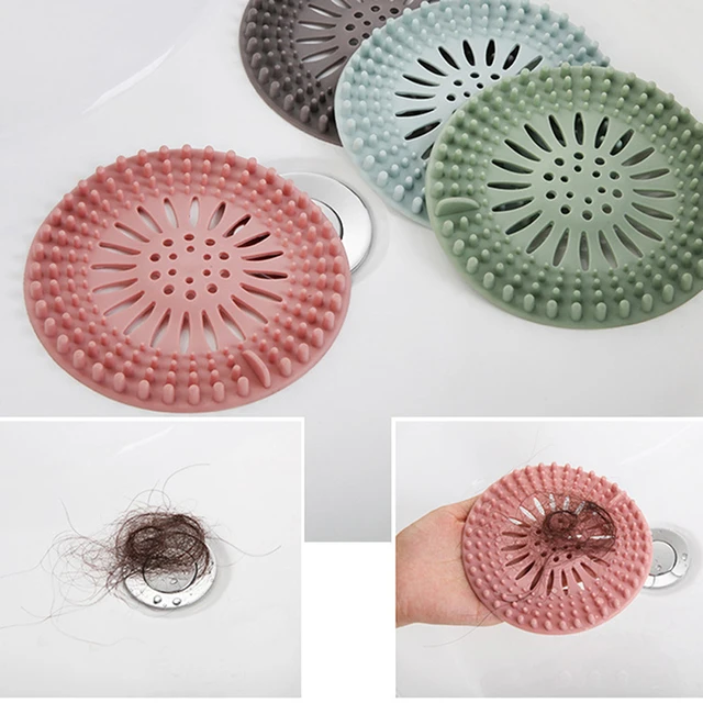 Drain Hair Catcher Silicone Shower Drain Cover Hair Catcher for Bath Sink  Bathtub Shower Filter Drain Cover Drain Hair Catcher - AliExpress