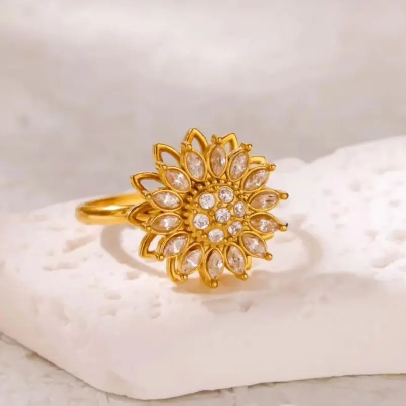 Dainty Zircon Rings Stainless Steel Women