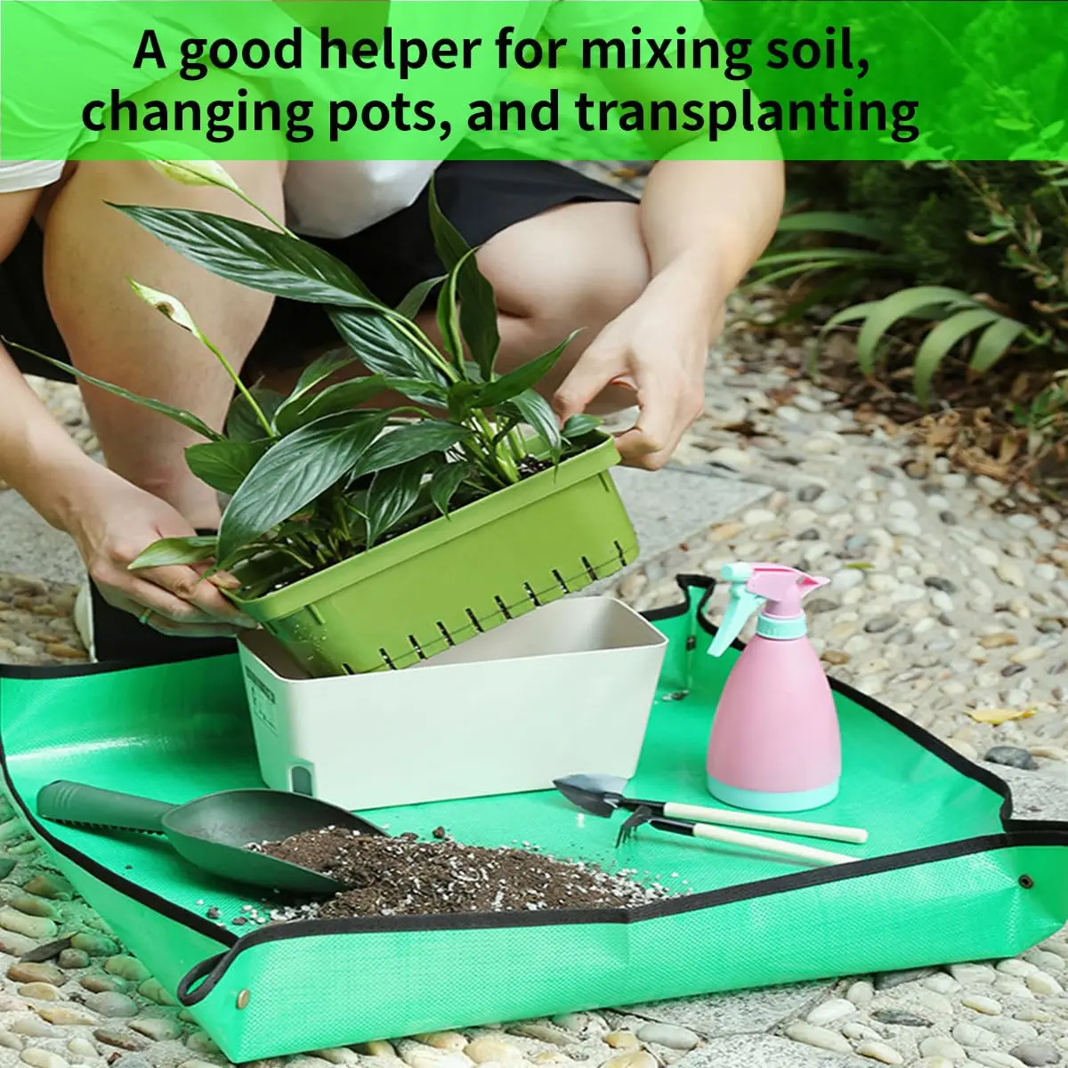Plant recovery mat, waterproof transplant mat, indoor juicy potted plant portable gardening mat