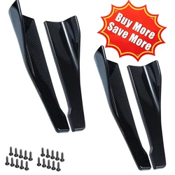 Universal Car Rear Bumper Lip Trim Protector & Side Skirt Cover with Screws - 1 Pair (Carbon fiber)