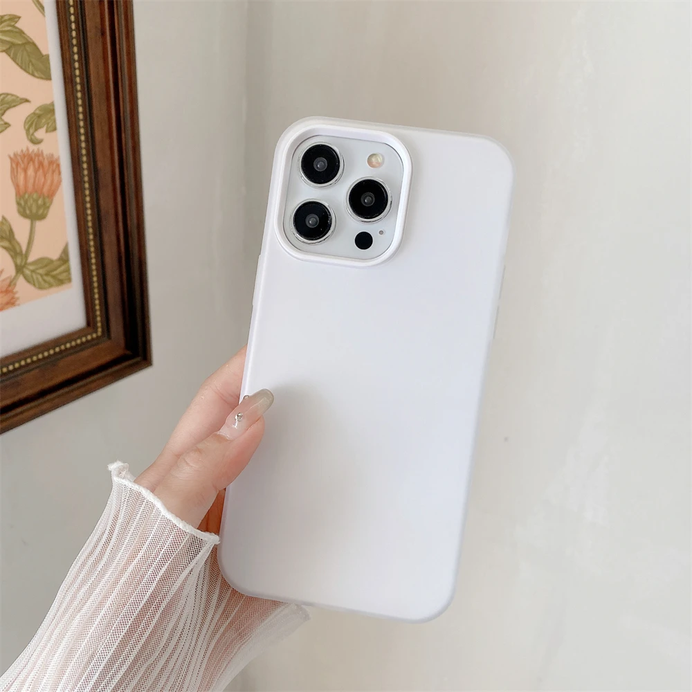 Elegant Matte White Phone Case with Camera Protection - Skin Feel Full Back Cover