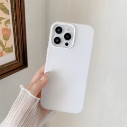 Cover per telefono elegante bianco opaco con protezione per la fotocamera - Custodia posteriore con superficie morbida