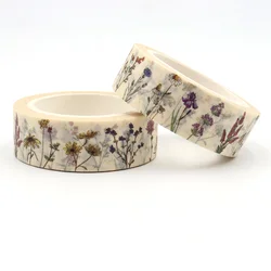 NEW 1PC 15mm*10m Spring Floral Botanic Herbs Wild Flowers Colourful tape Decorative Stationery MaskingTape school supplies