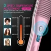 2 in 1 Electric Hair Straightener Brush 30S Fast Heat Up Anti-scald Straight &Curler Dual-use Straightening Negative Iron 6